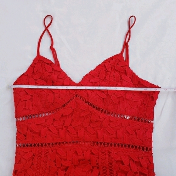 *Last Chance* NWT Bardot Roxy Lace Dress Red Party Cocktail Spaghetti Straps - Picture 6 of 12